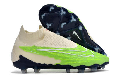 Nike Phantom GX Elite DF Link FG High-Tops Soccer Cleats - Green/White/Beige