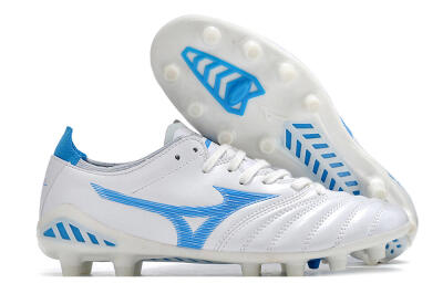 Mizuno Morelia Neo 3 Pro FG Low-Tops Soccer Cleats - White/Blue/White