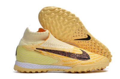 Nike Phantom GX Elite DF Link TF High-Tops Soccer Shoes - Yellow/Black/Brown