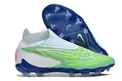 Nike Phantom GX DF Elite FG High-Tops Soccer Cleats - Green/White/Blue