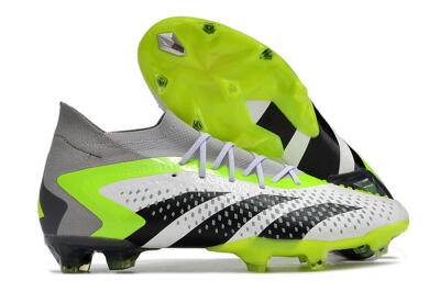 Adidas Predator Accuracy.1 FG High-Tops Soccer Cleats - White/Black/Green/Grey