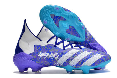 Adidas Predator Freak.1 FG High-Tops Soccer Cleats - Purple/White/Blue