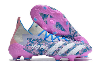 Adidas Predator Freak.1 FG High-Tops Soccer Cleats - Purple/White/Blue/Pink