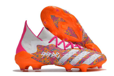 Adidas Predator Freak.1 FG High-Tops Soccer Cleats - White/Pink/Orange