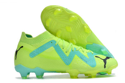 Puma Future Ultimate FG Low-Tops Soccer Cleats - Green/Blue/Black