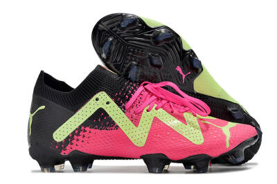 Puma Future Ultimate FG Low-Tops Soccer Cleats - Green/Pink/Black