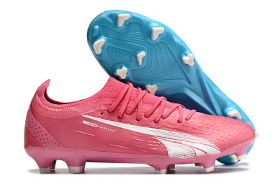 Puma Ultra Ultimate FG Low-Tops Soccer Cleats - Blue/White/Pink