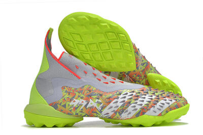 Adidas Predator Freak+ TF High-Tops Soccer Shoes - Grey/Red/Yellow