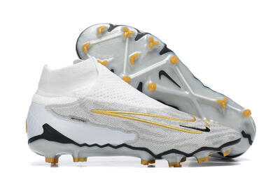 Nike Phantom GX Elite DF FG High-Tops Soccer Cleats - White/Gold/Black
