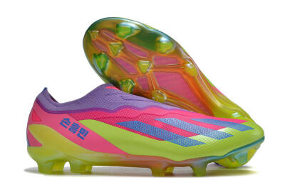 Adidas X Crazyfast+ FG Low-Tops Soccer Cleats - Purple/Pink/Green/Blue