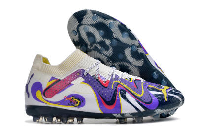 Puma Future Ultimate NJR MG Low-Tops Soccer Cleats - White/Purple/Yellow