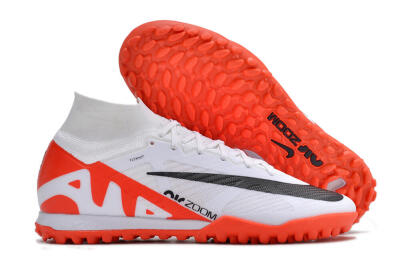 Nike Mercurial Superfly 9 Elite TF High-Tops Soccer Shoes - White/Black/Red