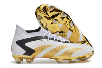 Adidas Predator Accuracy.1 FG High-Tops Soccer Cleats - White/Gold/Black