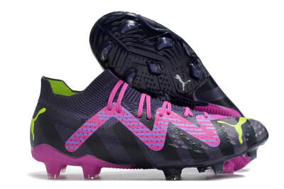 Puma Future Ultimate FG Low-Tops Soccer Cleats - Purple/Pink/Green