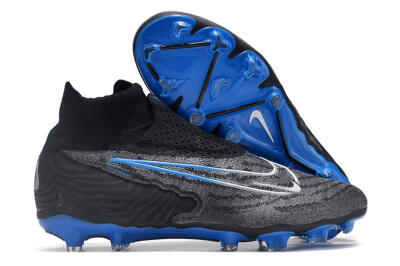 Nike Phantom GX Elite DF Link FG High-Tops Soccer Cleats - Grey/Black/Blue
