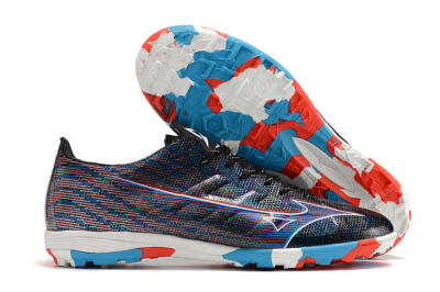 Mizuno Alpha Made in Japan TF Low-Tops Soccer Shoes - Black/Red/Blue