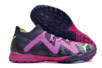 Puma Ultra Ultimate TF Low-Tops Soccer Shoes - Purple/Pink/Yellow