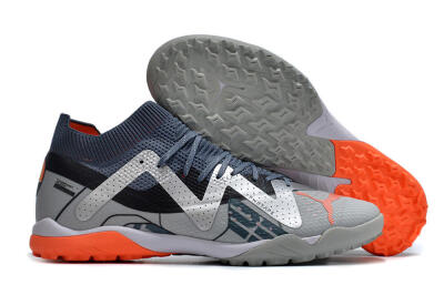 Puma Future X Powercat Tokyo Match TF Low-Tops Soccer Shoes - Grey/Silver/Orange
