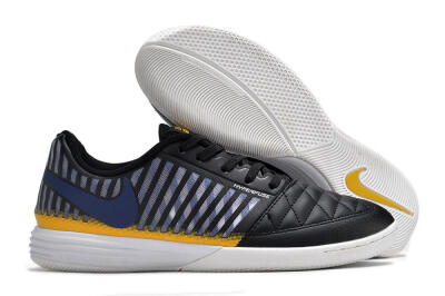 Nike Lunar Gato 2 IC Low-Tops Soccer Shoes - Black/White/Yellow