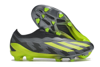 Adidas X Crazyfast+ FG Low-Tops Soccer Cleats - Grey/Black/Green