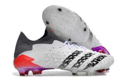 Adidas Predator Freak.1 FG Low-Tops Soccer Cleats - White/Black/Grey/Red