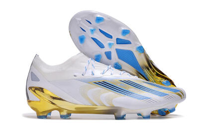 Adidas X Crazyfast.1 FG Low-Tops Soccer Cleats - White/Blue/Gold
