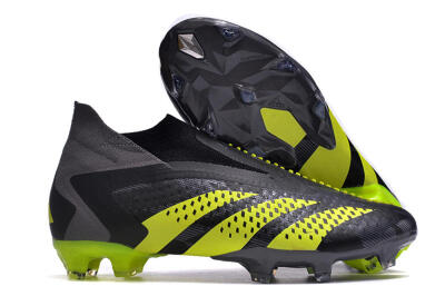 Adidas Predator Accuracy+ FG High-Tops Soccer Cleats - Black/Grey/Yellow