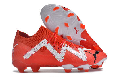 Puma Future Ultimate FG Low-Tops Soccer Cleats - Red/White/Black