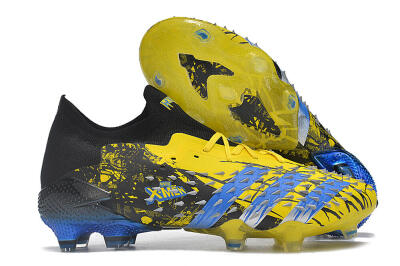 Adidas Predator Freak.1 Low FG Low-Tops Soccer Cleats - Yellow/Black/Blue