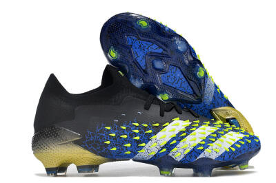 Adidas Predator Freak.1 Low FG Low-Tops Soccer Cleats - Black/Blue/Green