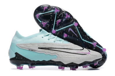 Nike Phantom GX Elite FG Low-Tops Soccer Cleats - Grey/Blue/Black