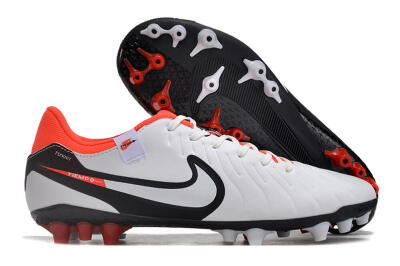 Nike Tiempo Legend 10 Academy AG Low-Tops Soccer Cleats - White/Black/Red