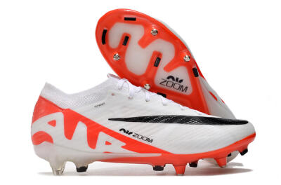 Nike Air Zoom Mercurial Vapor 15 Elite SG Low-Tops Soccer Cleats - White/Black/Red