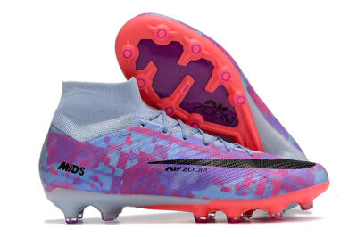 Nike Air Zoom Mercurial Superfly 9 Elite AG High-Tops Soccer Cleats - Blue/Purple/Pink