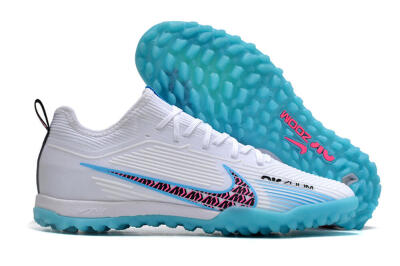 Nike Air Zoom Mercurial Vapor 15 Pro TF Low-Tops Soccer Shoes - White/Blue/Pink