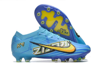 Nike Air Zoom Mercurial Vapor 15 Elite AG Low-Tops Soccer Cleats - Blue/Yellow/Orange/White