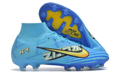 Nike Air Zoom Mercurial Superfly 9 Elite FG High-Tops Soccer Cleats - Blue/Black/Yellow