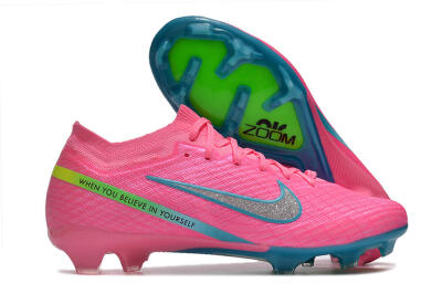 Nike Air Zoom Mercurial Vapor 15 Elite FG Low-Tops Soccer Cleats - Pink/Silver/Blue/Yellow