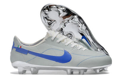 Nike Tiempo Legend 9 Elite FG Low-Tops Soccer Cleats - Grey/Blue/Silver