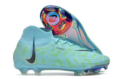 Nike Phantom Luna Elite NU FG High-Tops Soccer Cleats - Blue/Green/Black/Gold