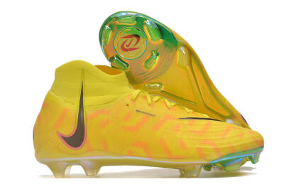 Nike Phantom Luna Elite FG High-Tops Soccer Cleats - Yellow/Black/Pink