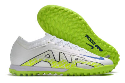 Nike Air Zoom Mercurial Vapor 15 Elite TF Low-Tops Soccer Shoes - White/Blue/Yellow