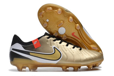 Nike Tiempo Legend 10 Pro FG Low-Tops Soccer Cleats - Gold/Black/White