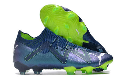 Puma Future Ultimate FG Low-Tops Soccer Cleats - Blue/Black/Yellow