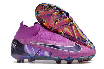 Nike Phantom GX DF Elite FG High-Tops Soccer Cleats - Purple/Black/White/Gold