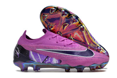 Nike Phantom GX Elite FG Low-Tops Soccer Cleats - Purple/Black/White/Gold