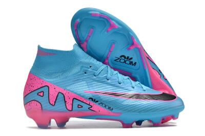 Nike Air Zoom Mercurial Superfly 9 Elite FG High-Tops Soccer Cleats - Blue/Pink/Black