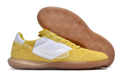 Nike Street Gato IC Low-Tops Soccer Shoes - White/Yellow/Brown