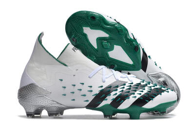 Adidas Predator Freak.1 FG Low-Tops Soccer Cleats - White/Green/Black