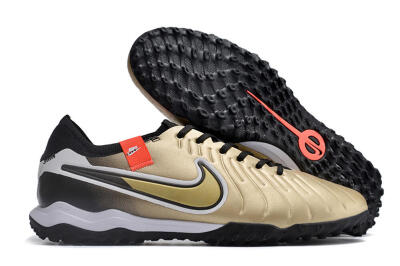 Nike Tiempo Legend 10 TF Low-Tops Soccer Shoes - Gold/White/Black